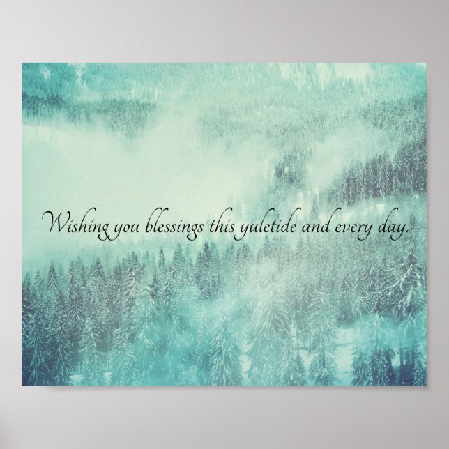 Affiche Noël À feuillage persistant Forêt Solstice d'hiver (Devant)