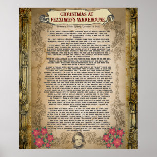Affiche Noël à Fezzwig's Warehouse Noël Carol  