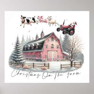 Affiche Noël à la ferme, Joyeux Noël
