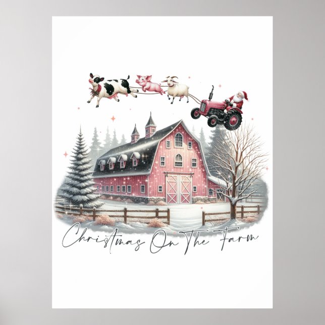 Affiche Noël à la ferme, Joyeux Noël (Devant)