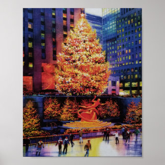 Affiche Noël à New York, Rockefeller Center