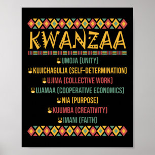 Affiche Noël Africain Américain Joyeux Kwanzaa 7 Sept P