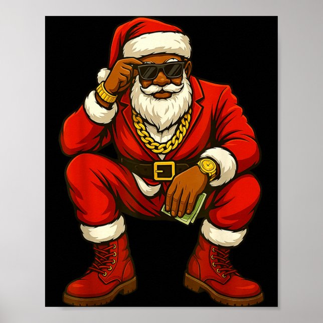 Affiche Noël afro-américain drôle afro-américain  (Devant)