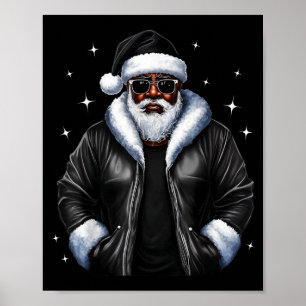 Affiche Noël afro-américain Xmas Afro Père Noël