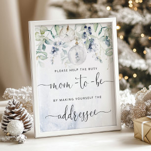 Affiche Noël Aidez la maman occupée à s'adresser à une env