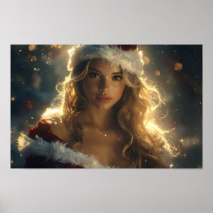 Affiche NOËL AMOUR avec Père Noël Angel