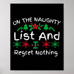 Affiche Noël Amusant Sur La Liste Coquine Et Je Regrette P