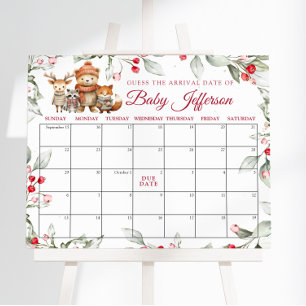 Affiche Noël Animaux Guet Date d'échéance Calendrier