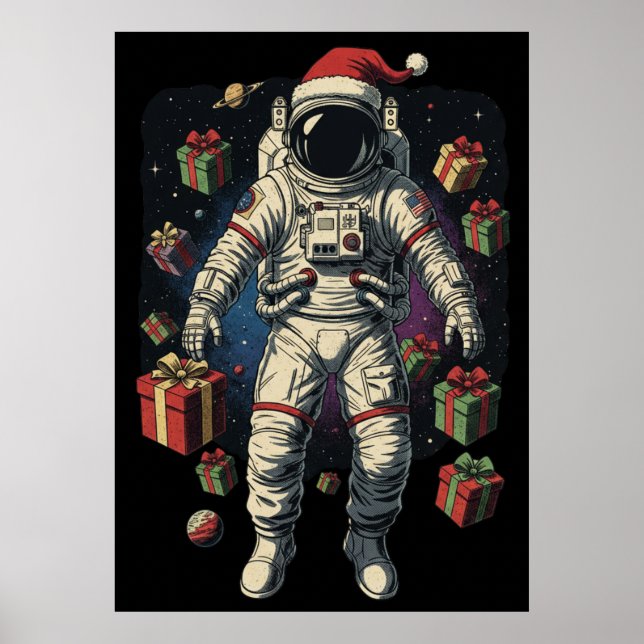 Affiche Noël Astronaute de Noël  (Devant)