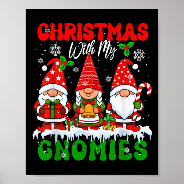 Affiche Noël Avec Mes Gnomies Noël Trois Gnomes Père Noël (Devant)