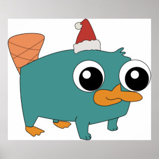 Affiche Noël Baby Perry le Platypus
