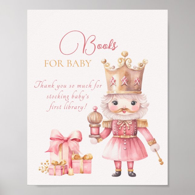 Affiche Noël Baby shower Nutcracker Livres Pour Bébé (Devant)