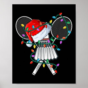 Affiche Noël Badminton Xmas Père Noël Sports Casquette Men