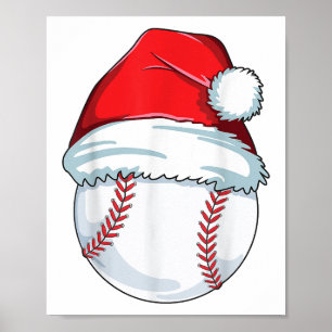 Affiche Noël Baseball Santa Hat Ball Enfants garçons Homme