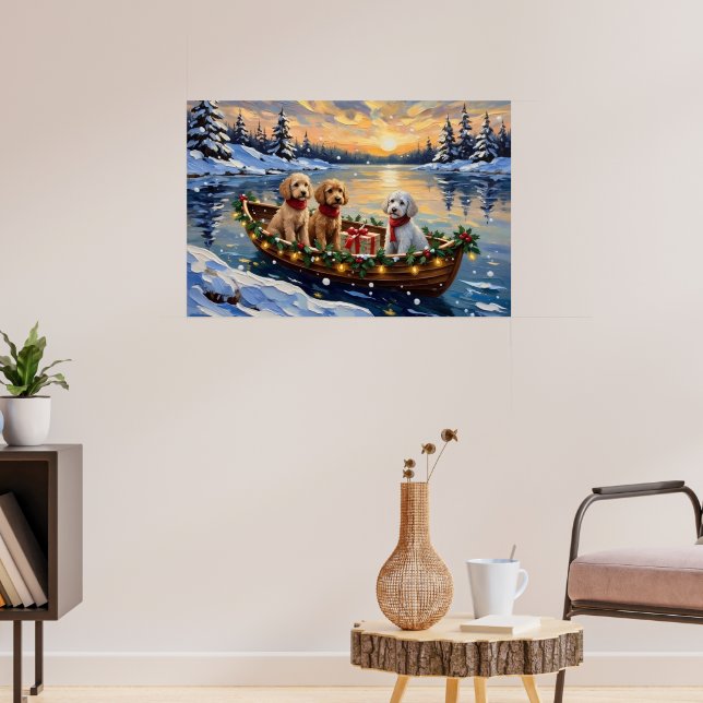 Affiche Noël Bateau de Poodle Fêtes (Salon 3)