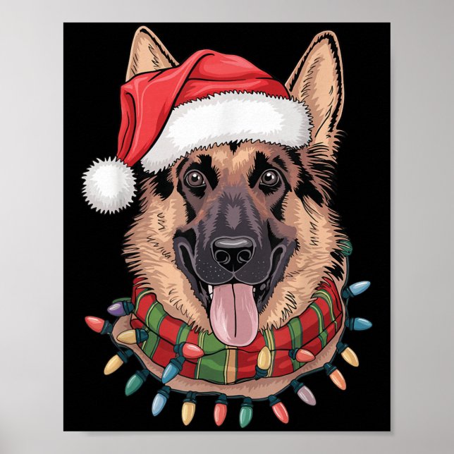 Affiche Noël berger allemand (Devant)