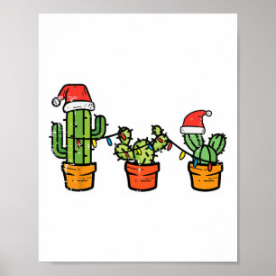 Affiche Noël Cactus mignon Plante Succulent Noël Hommes FE