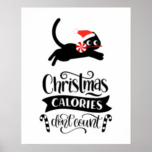 Affiche Noël Calories ne compte pas vacances