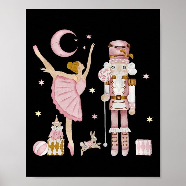 Affiche Noël Casse-Noisette Ballet Cute Noël Cadeaux De No (Devant)