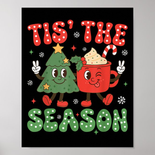 Affiche Noël C'Est La Saison Arbre De Noël Café Lat (Devant)