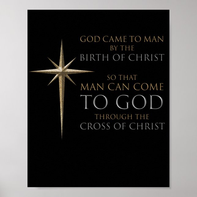 Affiche Noël ChristianStar Naissance et Croix du Christ (Devant)