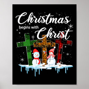 Affiche Noël commence avec le Christ Costume Noël cadeaux