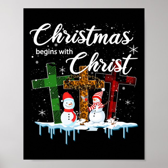 Affiche Noël commence avec le Christ Costume Noël cadeaux  (Devant)