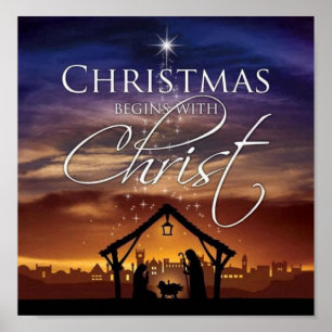 Affiche Noël commence par le Christ