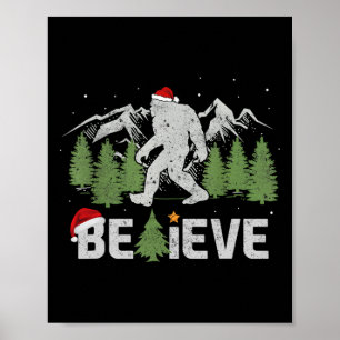 Affiche Noël Croit Bigfoot Funny Arbre De Noël Pour Hommes