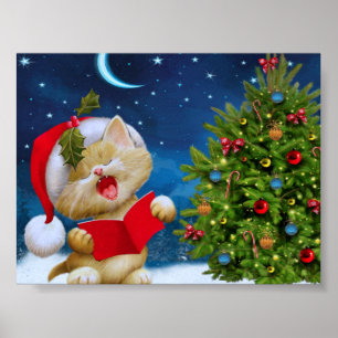 Affiche Noël Cuisine Carol Kitten Fête du Père Noël