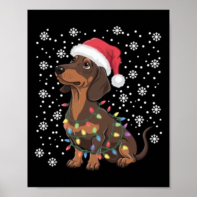 Affiche Noël Dachshund (Devant)