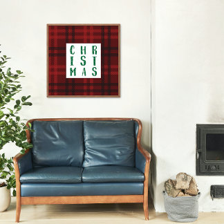 Affiche Noël dans Plaid Holiday Wall Art Carré