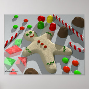Affiche Noël de bonbons