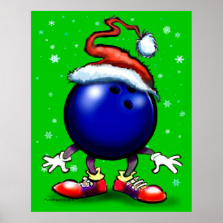 Affiche Noël de bowling