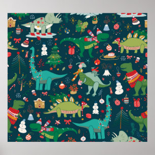 Affiche Noël de Dinosaur : Bonne année