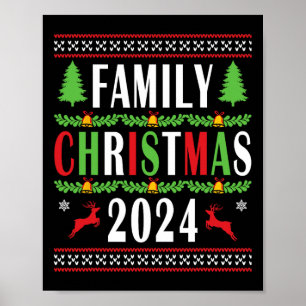 Affiche Noël de famille 2024 Funny Matching Xmas Tree