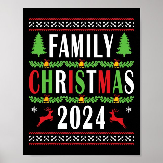 Affiche Noël de famille 2024 Funny Matching Xmas Tree (Devant)