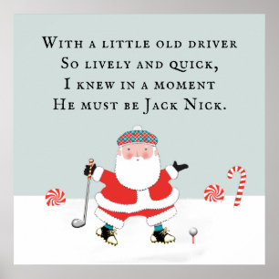 Affiche Noël de golf