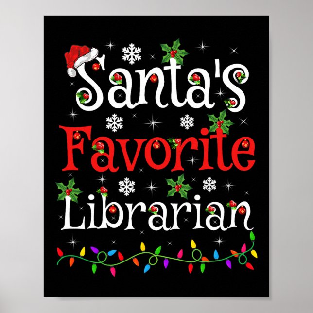 Affiche Noël de la bibliothécaire Xmas Santa préféré de No (Devant)