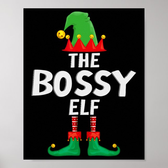 Affiche Noël de la famille des elfes bossy (Devant)