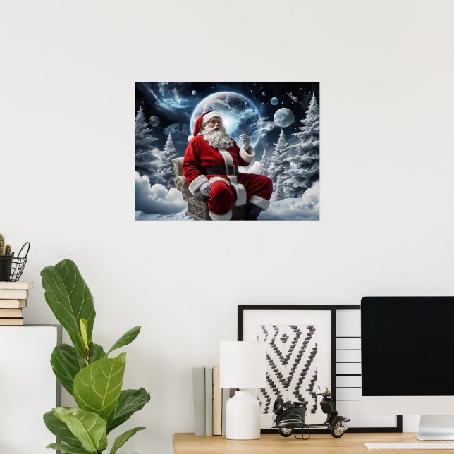Affiche Noël de l'Arrière - plan de l'espace magique Père  (Bureau à domicile)