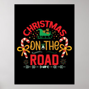 Affiche Noël de Noël de Noël sur la route