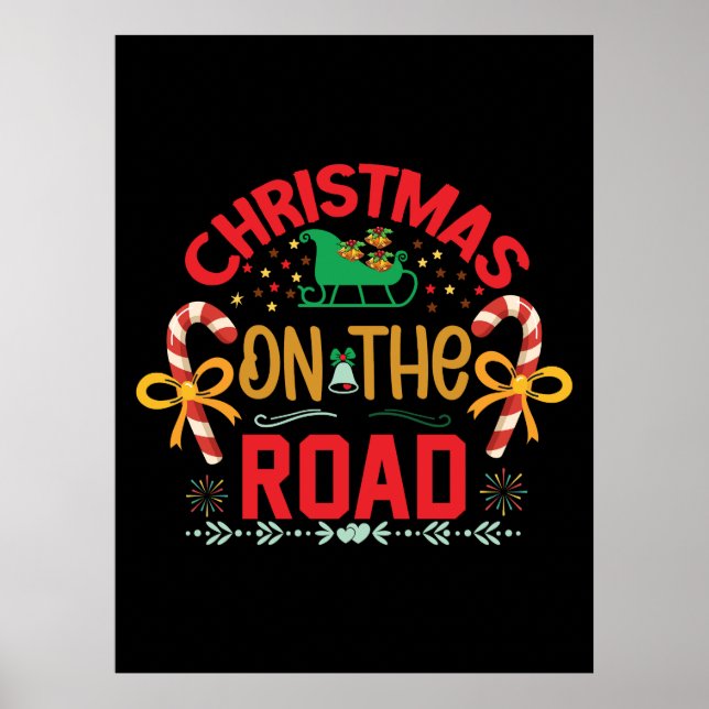 Affiche Noël de Noël de Noël sur la route (Devant)