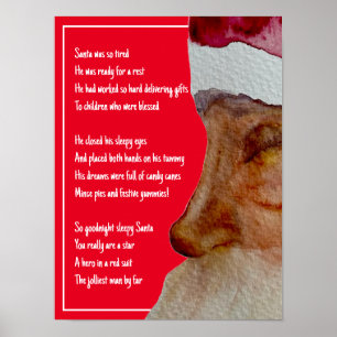 Affiche Noël de Père Noël endormi