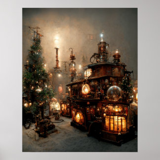 Affiche Noël de Steampunk