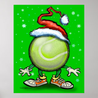 Affiche Noël de tennis