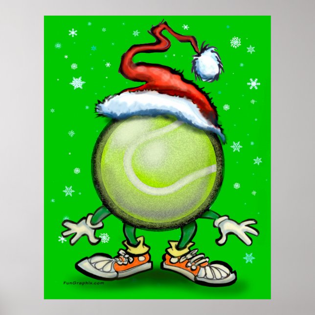 Affiche Noël de tennis (Devant)