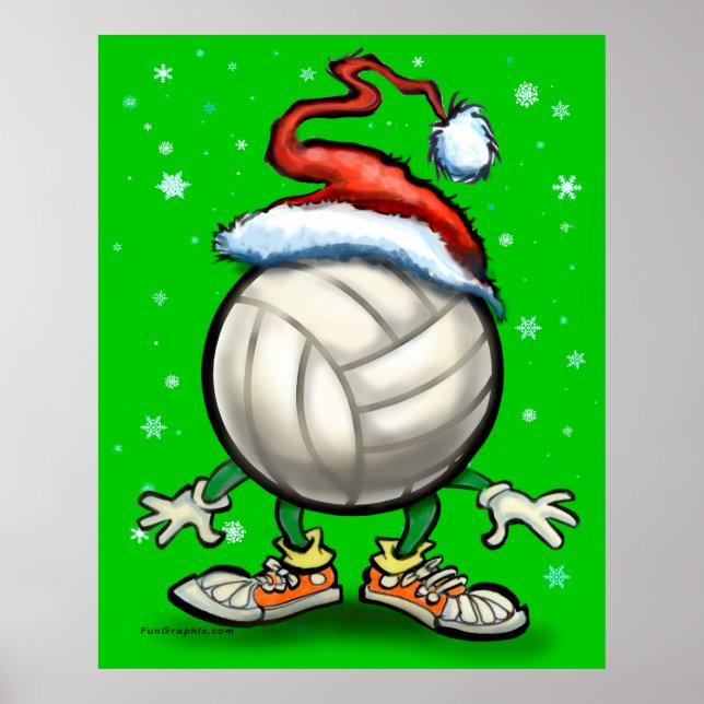 Affiche Noël de volley-ball (Devant)