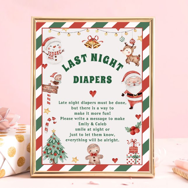 Affiche Noël"Derniers plongeurs de nuit"Baby shower carte  (Créateur téléchargé)