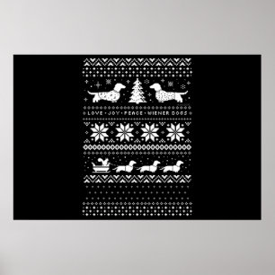 Affiche Noël des Dachshunds